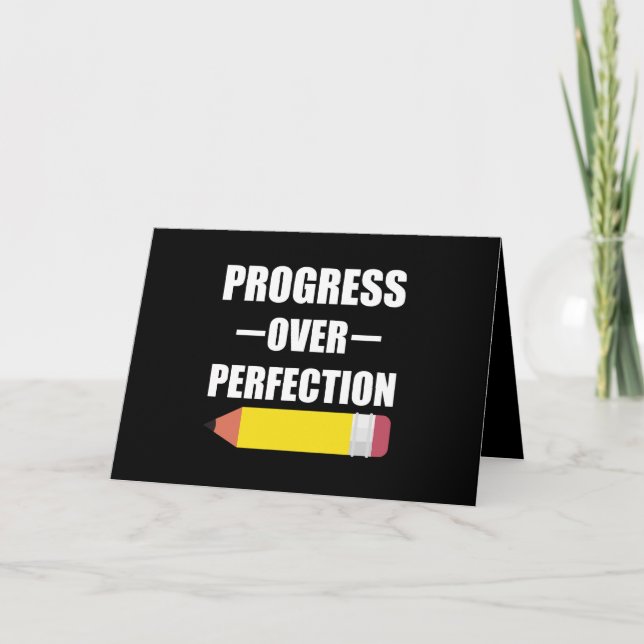 Carte De Remerciements Progrès Plutôt que Perfection Retour à l'école Ens (Devant)