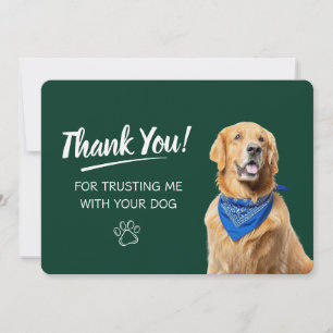 Carte De Remerciements Promenade de chien Garde d'animaux