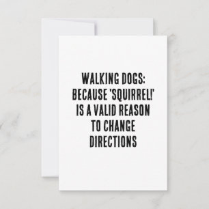 Carte De Remerciements Promener des chiens : parce que 'écureuil!' est un
