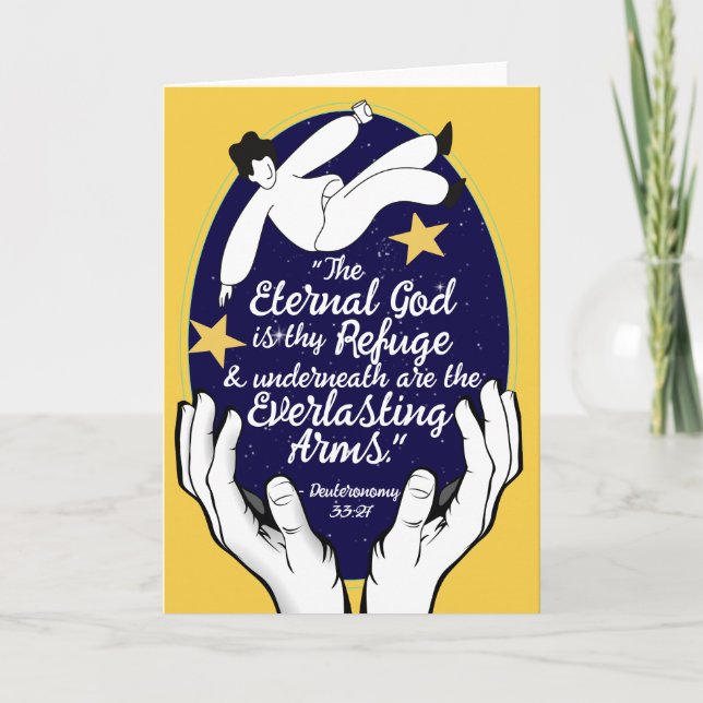 Carte De Remerciements Promesse de Dieu pour votre besoin - Deut. 33:27 (Devant)