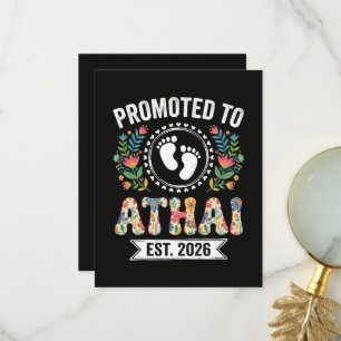 Carte De Remerciements Promue Athai 2026 Tante pour la première fois