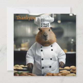 Carte De Remerciements Prouesse en Pâtisserie : Le Capybara Culinaire