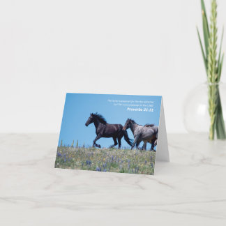 Carte De Remerciements Proverbes 21:31 Sauvage Cheval Bible Verse