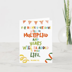 Carte De Remerciements Proverbes 9:11 Verset de la Bible Anniversaire Vin