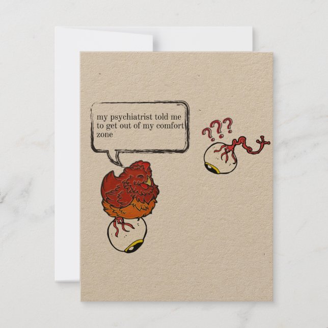 Carte De Remerciements Psychiatre Zombie Funny (Devant)