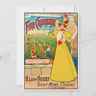 Carte De Remerciements Publicité vintage française pour du champagne fin