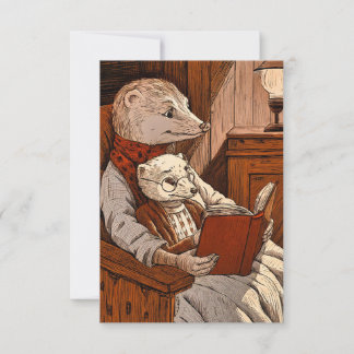 Carte De Remerciements Puces lisant un livre