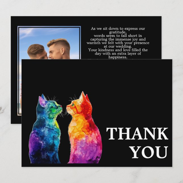 Carte De Remerciements 🌈 Purifiquement Vôtre : Aimer Arc En Ciel (Devant / Derrière)