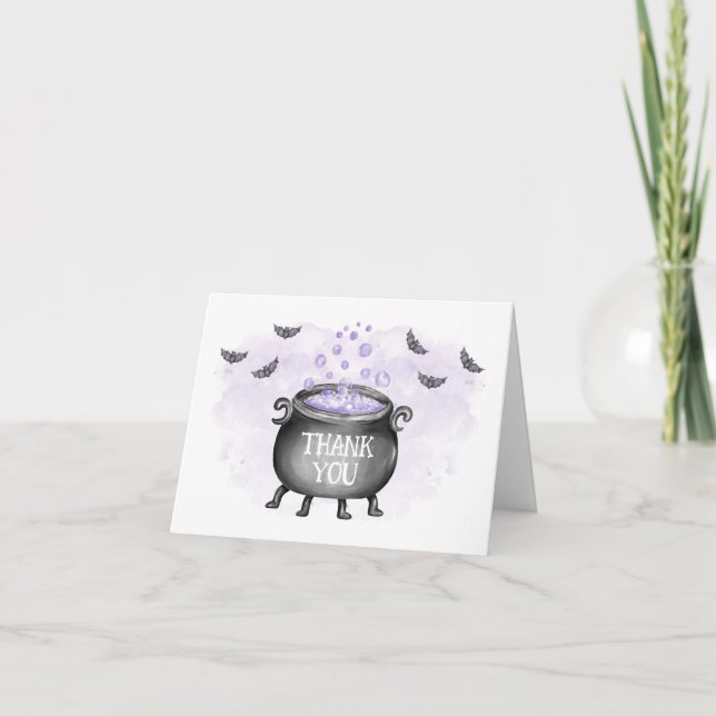 Carte De Remerciements Purple Baby brasse le Baby shower d'Halloween (Devant)