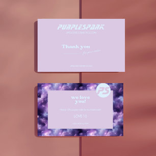 Carte De Remerciements Purple Blue Small Business
