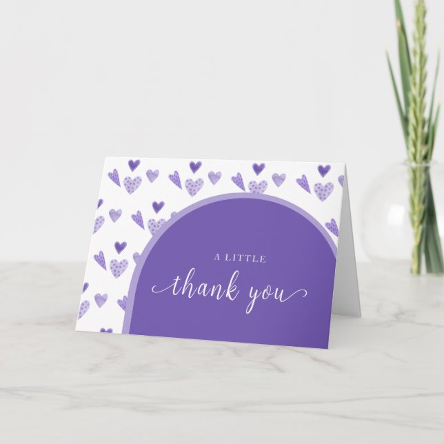 Carte De Remerciements Purple Boho Arch Sweetheat Valentine Baby shower (Devant)
