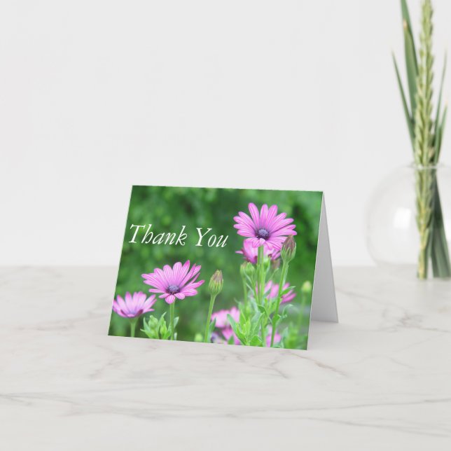 Carte De Remerciements Purple Daisies-Merci note (Devant)