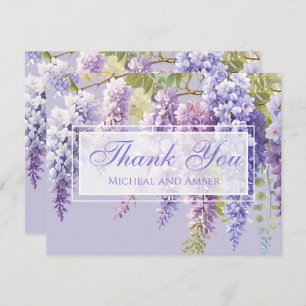 Carte De Remerciements Purple lavande aquarelle glycine florale lilas