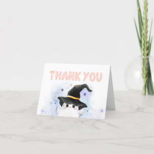 Carte De Remerciements Purple Little Boo Baby shower de sorcière fantôme