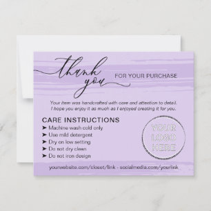 Carte De Remerciements Purple Store Small Business Instructions Care