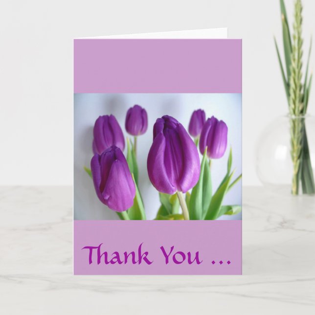 Carte De Remerciements Purple Tulips (Devant)