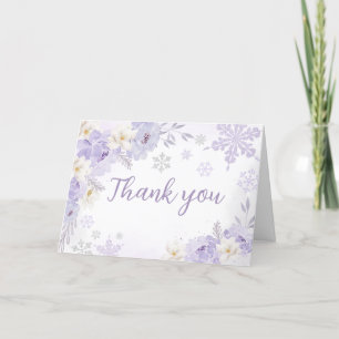 Carte De Remerciements Purple Un Petit Baby shower De Flocon De Neige