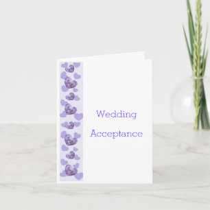 Carte De Remerciements Purple Wisteria Heart Design Acceptation Mariage