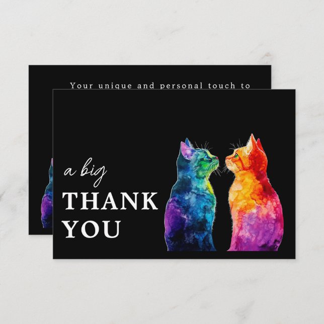 Carte De Remerciements 🌈  Purrfectly Yours: Purrfectly Big (Devant / Derrière)
