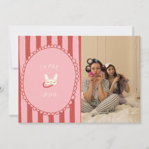 Carte De Remerciements pyjama party sommeil anniversaire photo moderne 