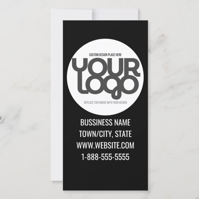 Carte De Remerciements QR Code Customizable Modern Black Business (Devant)