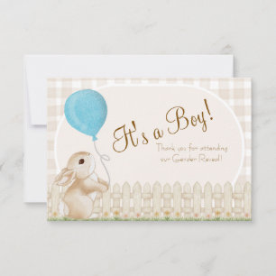 Carte De Remerciements Quel sera notre petit lapin? Révélation du sexe