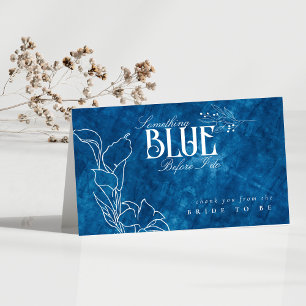 Carte De Remerciements Quelque chose de bleu avant de faire la ligne flor