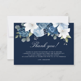 Carte De Remerciements Quelque chose de bleu avant ma douche de mariée