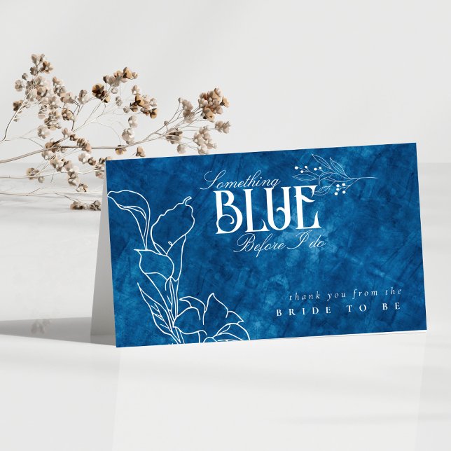 Carte De Remerciements Quelque chose de bleu avant que je ne fasse la lig (Créateur téléchargé)