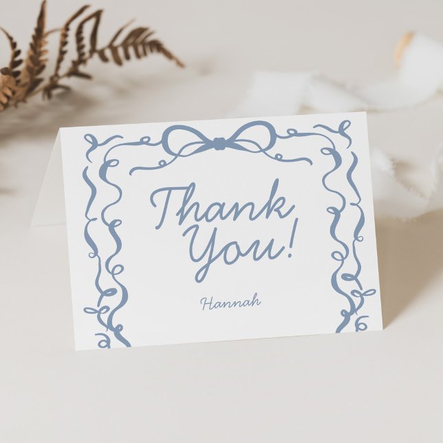 Carte De Remerciements Quelque chose de bleu Dusty Blue Arc Bridal Shower (Créateur téléchargé)