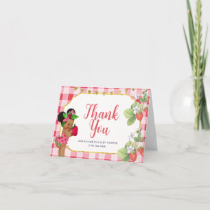Carte De Remerciements Quelqu'un Berry Sweet Strawberry Girl Baby shower