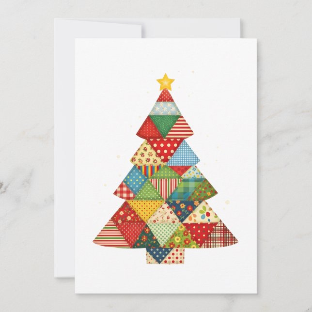 Carte De Remerciements Quilt Christmas Tree Festive Quilt Lovers  (Devant)