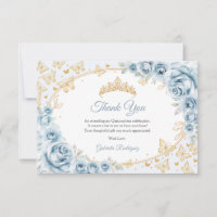 Quinceanera Floral Or Baby Blue et Or