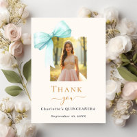 Quinceanera photo bow crème turquoise