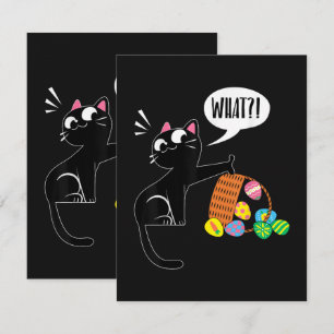 Carte De Remerciements QUOI ! Chat de Pâques