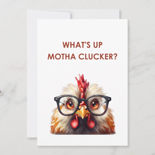 CARTE DE REMERCIEMENTS QU'Y A-T-IL DE MOTHA CLUCKER ? (Devant)