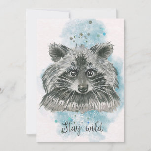 Carte De Remerciements Raccoon Lover Restez sauvage