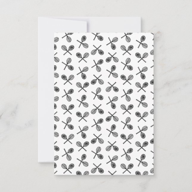 Carte De Remerciements Rackets de tennis COULEUR ARRIÈRE - PLAN PERSONNAL (Devant)