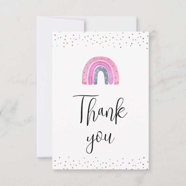 Carte De Remerciements Rainbow  Baby Girl Shower Thank You Card (Devant)