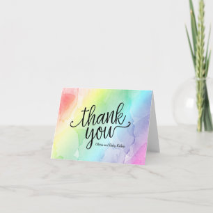 Carte De Remerciements Rainbow Baby Shower Thank You Note