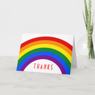 Carte De Remerciements RAINBOW FLAG BUTTON + your sign or text