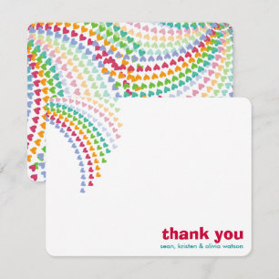 Carte De Remerciements Rainbow Hearts amusants arrose le Baby shower Whim
