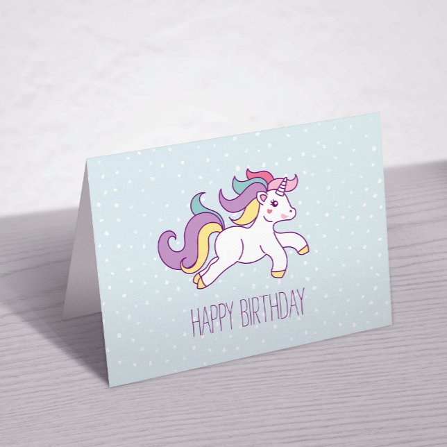 Carte De Remerciements Rainbow Unicorn Girls Birthday Party (Créateur téléchargé)