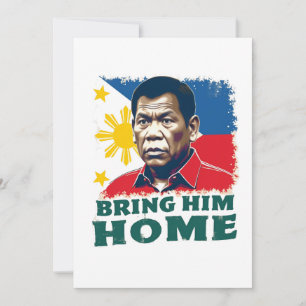 Carte De Remerciements Ramenez-Le À La Maison Supporter Digong Duterte