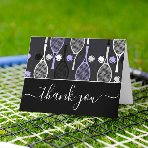Carte De Remerciements Raquettes de tennis et balles Motif Gratitude