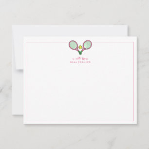 Carte De Remerciements Raquettes de tennis roses et vertes prépa