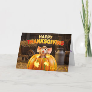 Carte De Remerciements Rat de dessin bon thanksgiving en Citrouille
