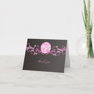 Carte De Remerciements Rayonnement rose du diamant 311