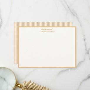 Carte De Remerciements Rayures Jaunes De La Nurserie Cadeau Baby Shower
