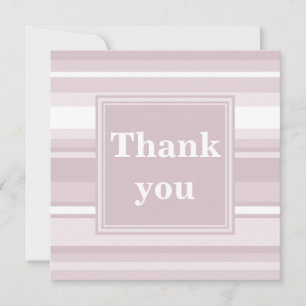 Carte De Remerciements Rayures rose quartz monogramme